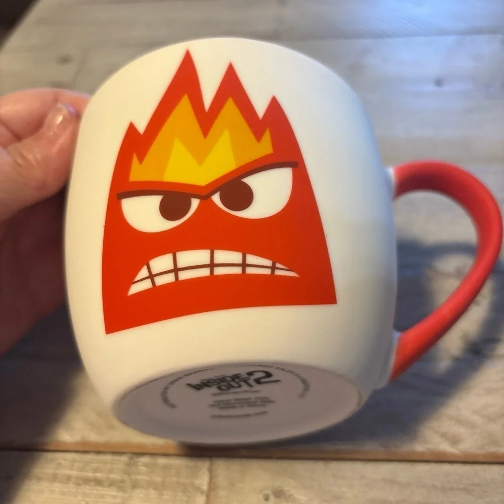 Disney Inside Out 2 ANGER DON'T PUSH MY BUTTONS! Soft Touch Ceramic 16oz Mug NEW